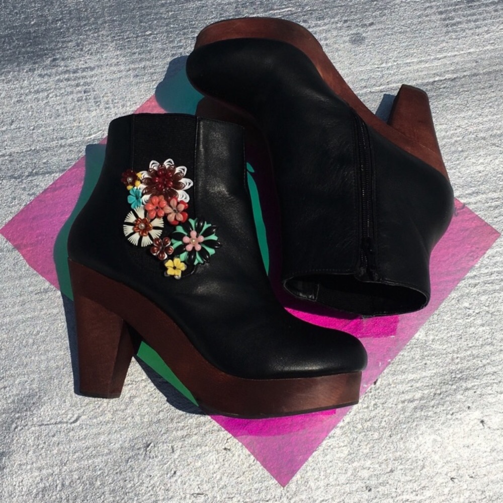 Custom One of Kind Beaded Platform Chelsea Boots
